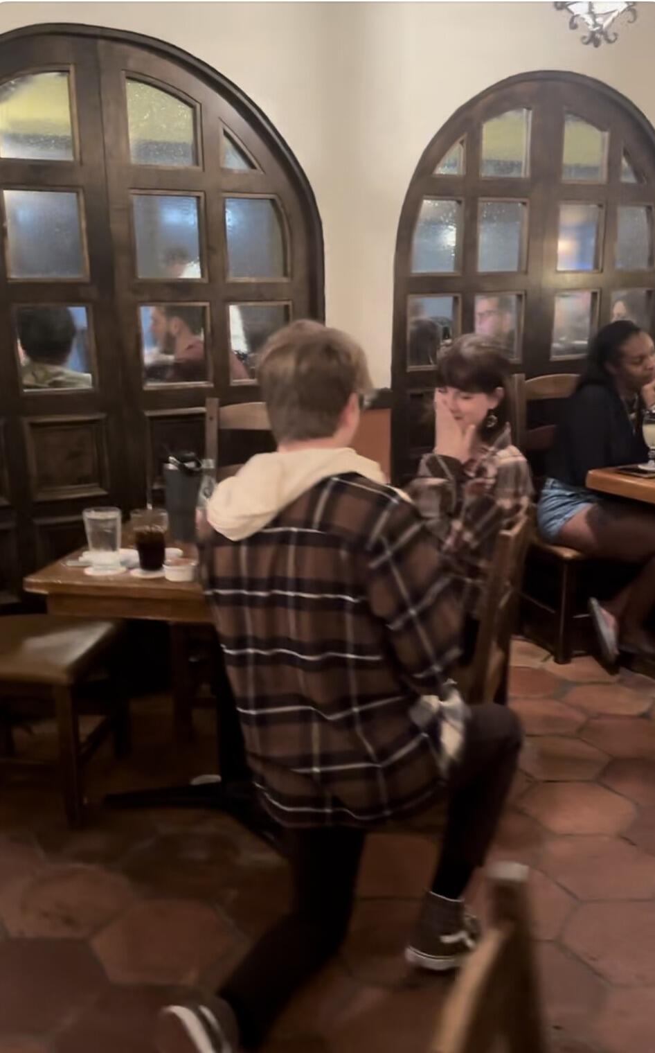 We went back to Ninfa's to recreate our first date two years later... and he popped the question!