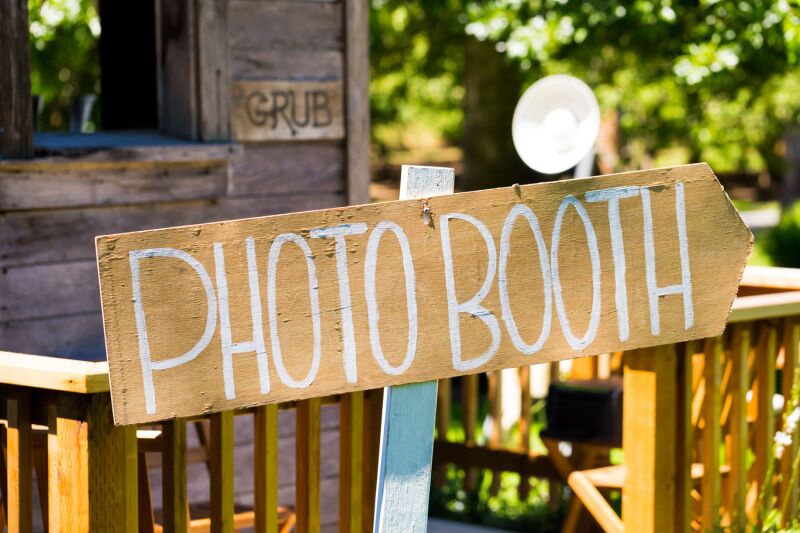 Photo booth champagne brunch party ideas