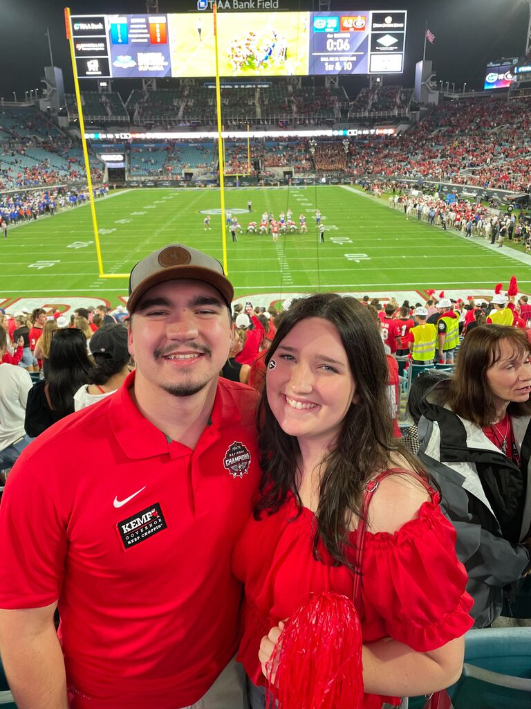 Kyle and Holly are huge Georgia fans! They have attended many games together during their time at UGA. They plan to attend many more games. Go Dawgs!!