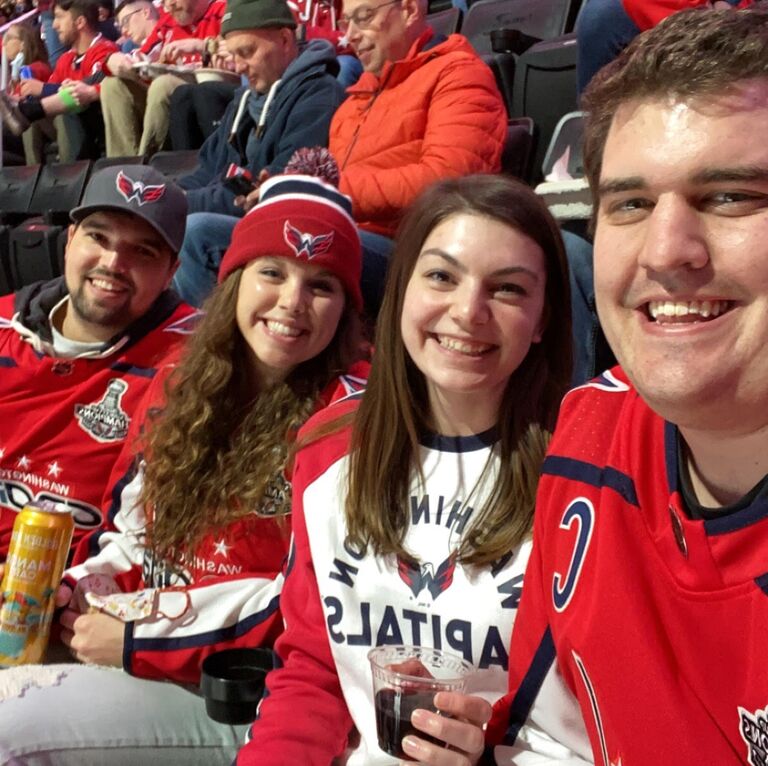 Austin takes Nicole to her first Capital's game during a trip to DC with Joseph and Kaleigh.