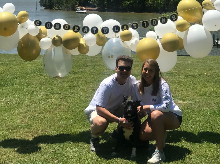 Grad party at the lake with all of our family.
