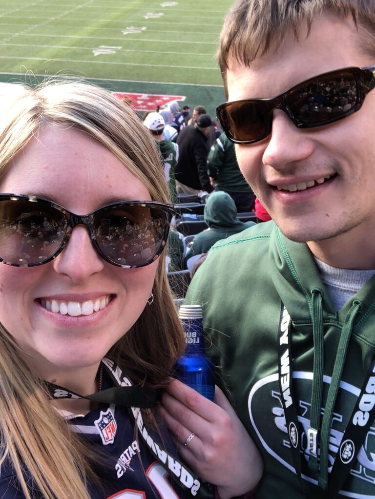 First Jets Game together. Also the last time I wore a Patriots jersey... Oops...