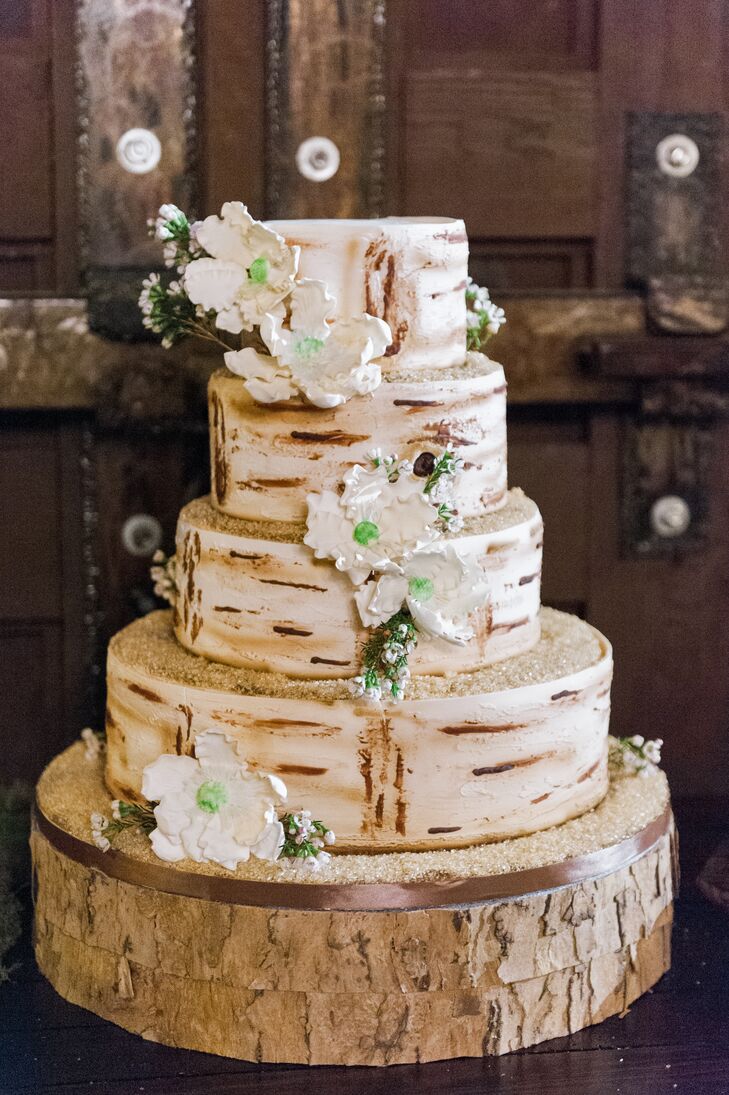 Rustic bark wedding cake | Woodland wedding cake, Wedding 