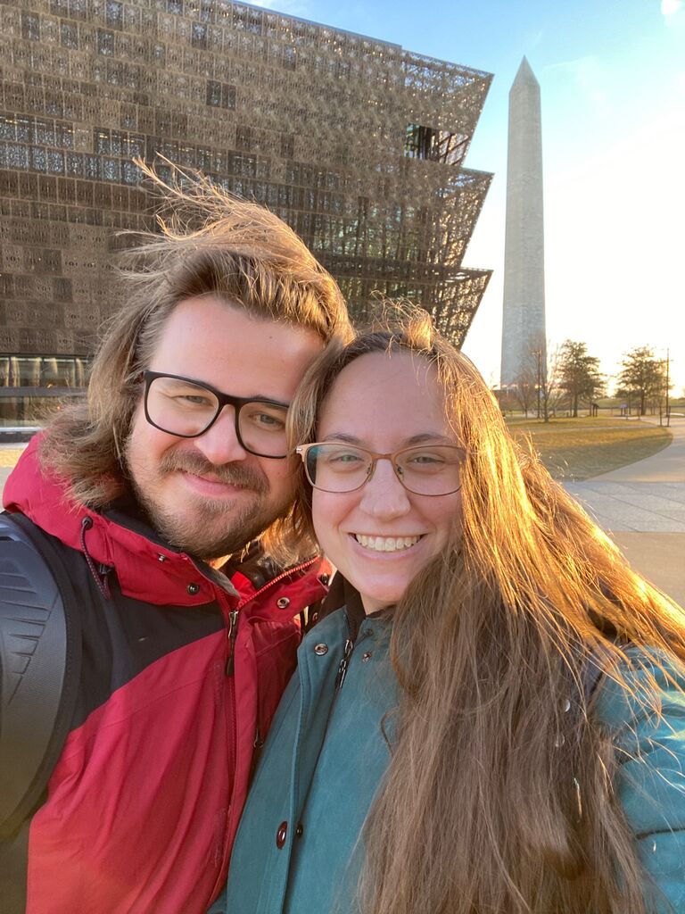 Our first trip together to Washington DC, in front of Paige's favorite museum, The National Museum of African American History and Culture
