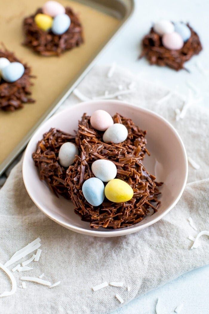 Easter Party Food Ideas -Coconut Bird Nests