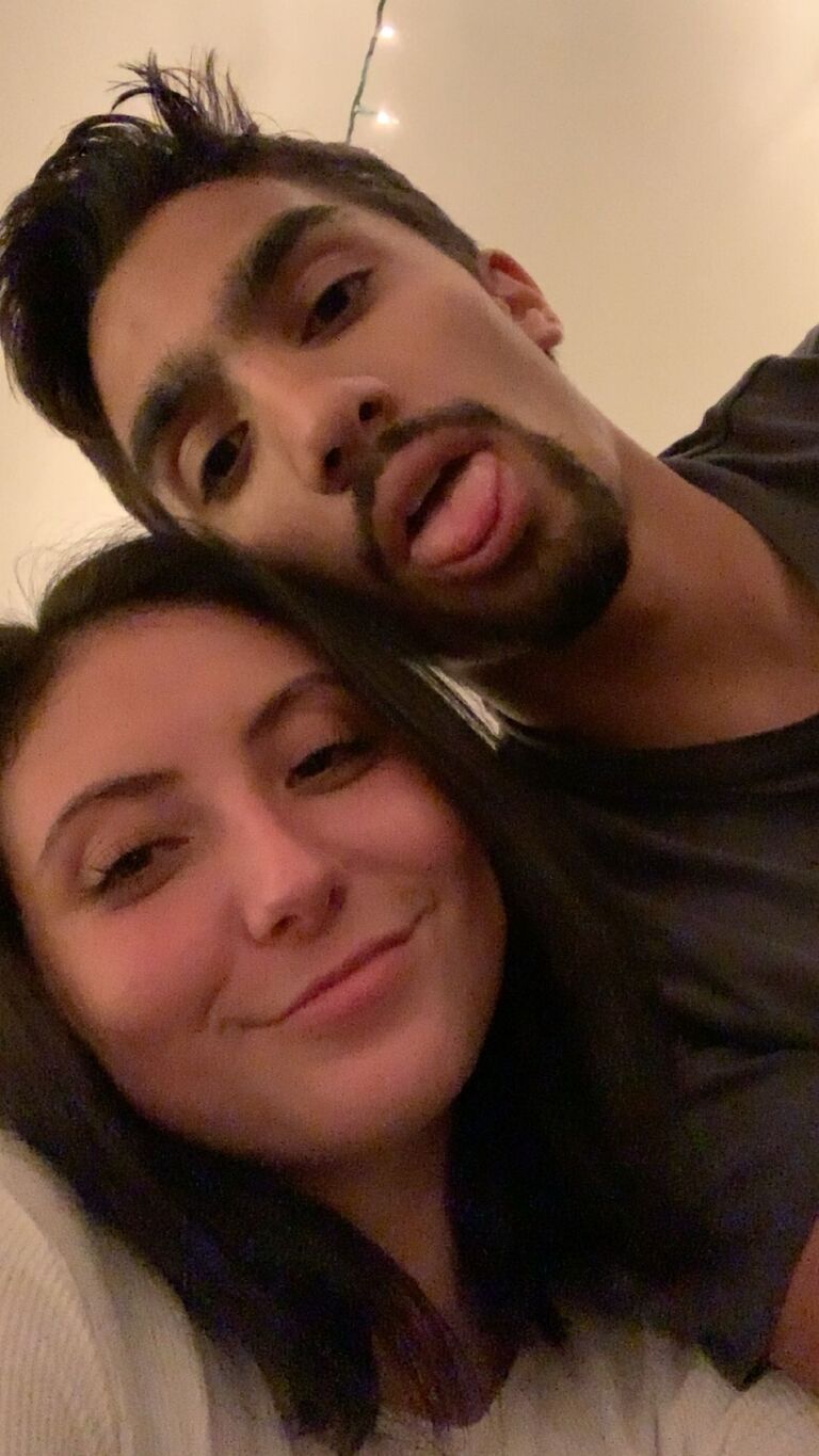 One of the many, many nights hanging out with friends in the attic of Meaghan's college house! Always had to be right next to each other.
