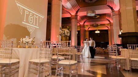 Black & Gold Wedding Decor with Ivory & Burgundy Centerpieces at The  Carlisle Room in Dallas, …