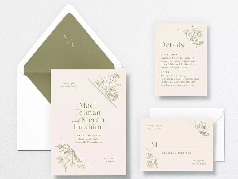 Wedding invitation card template set with beautiful floral leave  Wedding invitation  cards, Wedding invitation card template, Wedding invitations