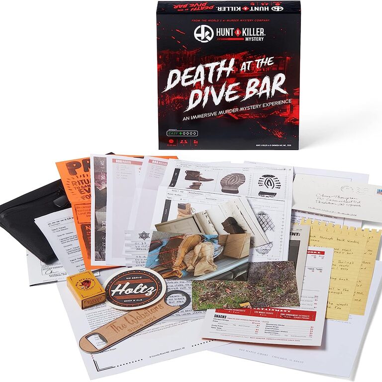 'Death at the dive bar' true crime interactive game for gifts couples can do together