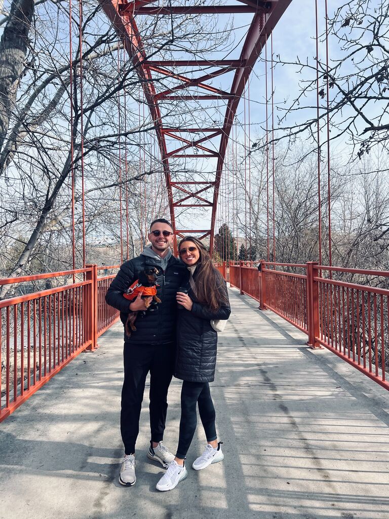 Madi's first trip to visit Jake (and Cruz) in Boise.