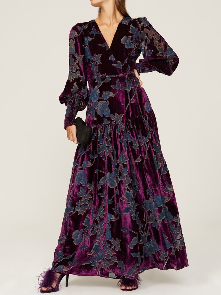 Hutch velvet floral boho mother-of-the-bride dress