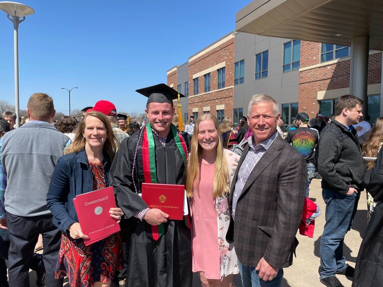 David graduated from UWRF!