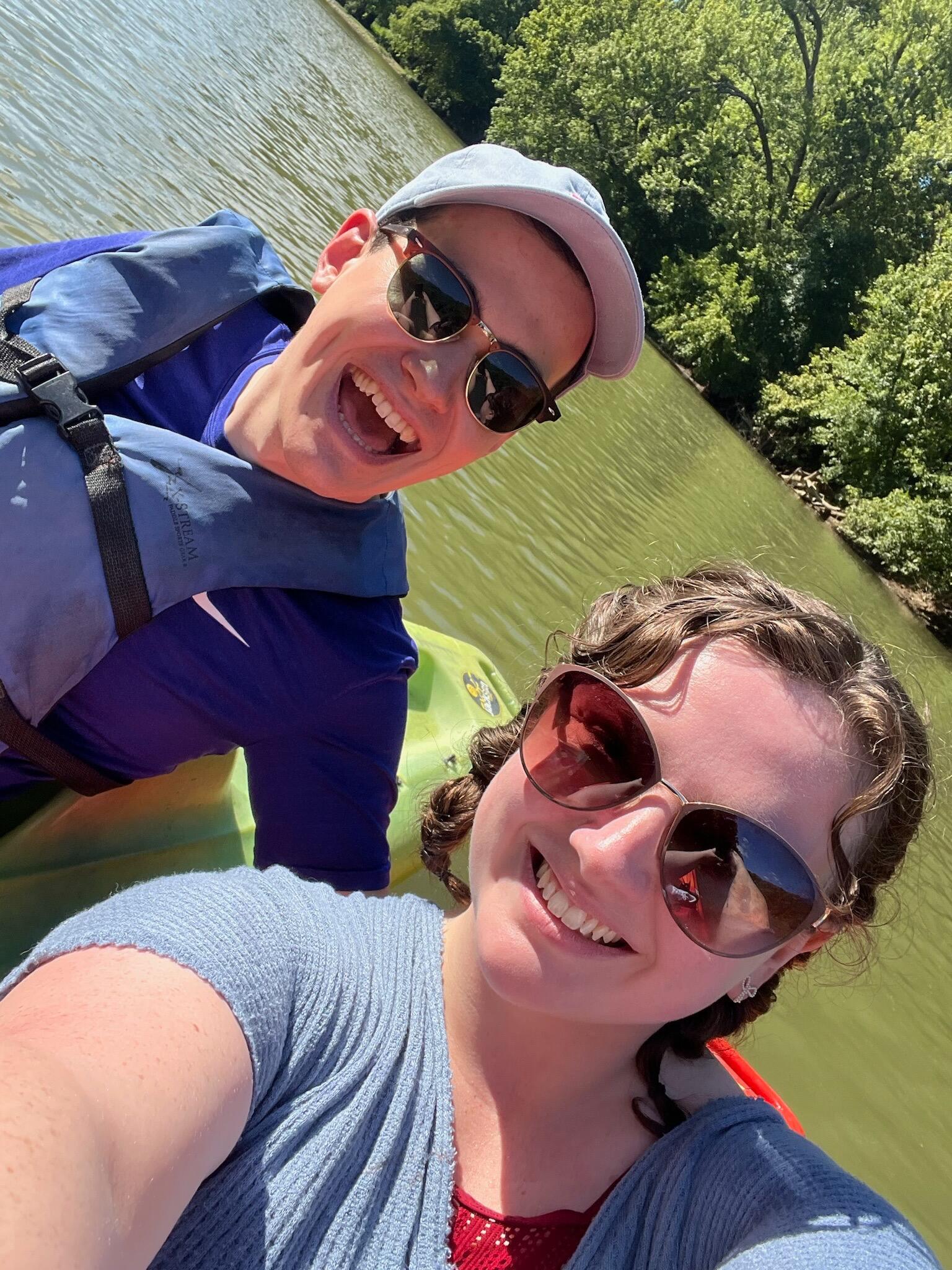 Our first photo! We went kayaking and Caleb met Kimberly's friends