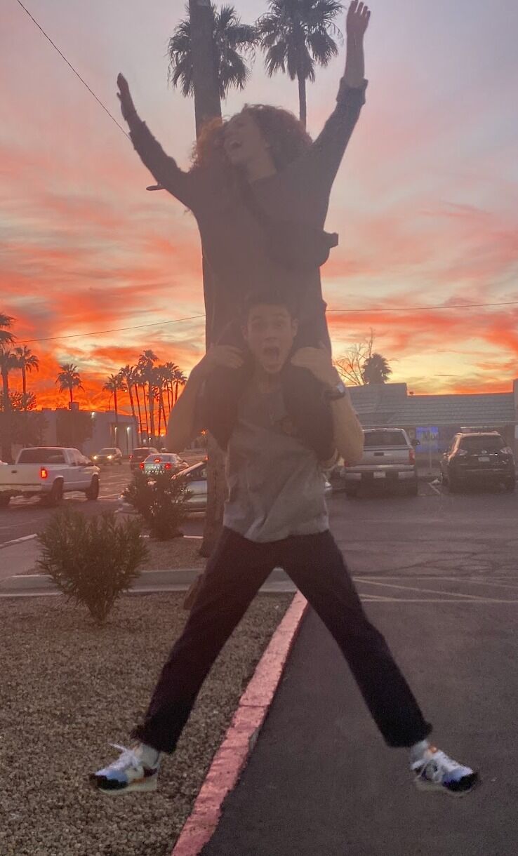 Our silly side... We loved finding the prettiest spots to watch the Phx sunset! A fun part of our college season!