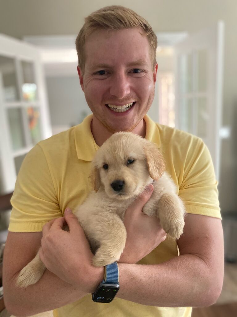 The day we met Bailey (and the same day we became engaged!)