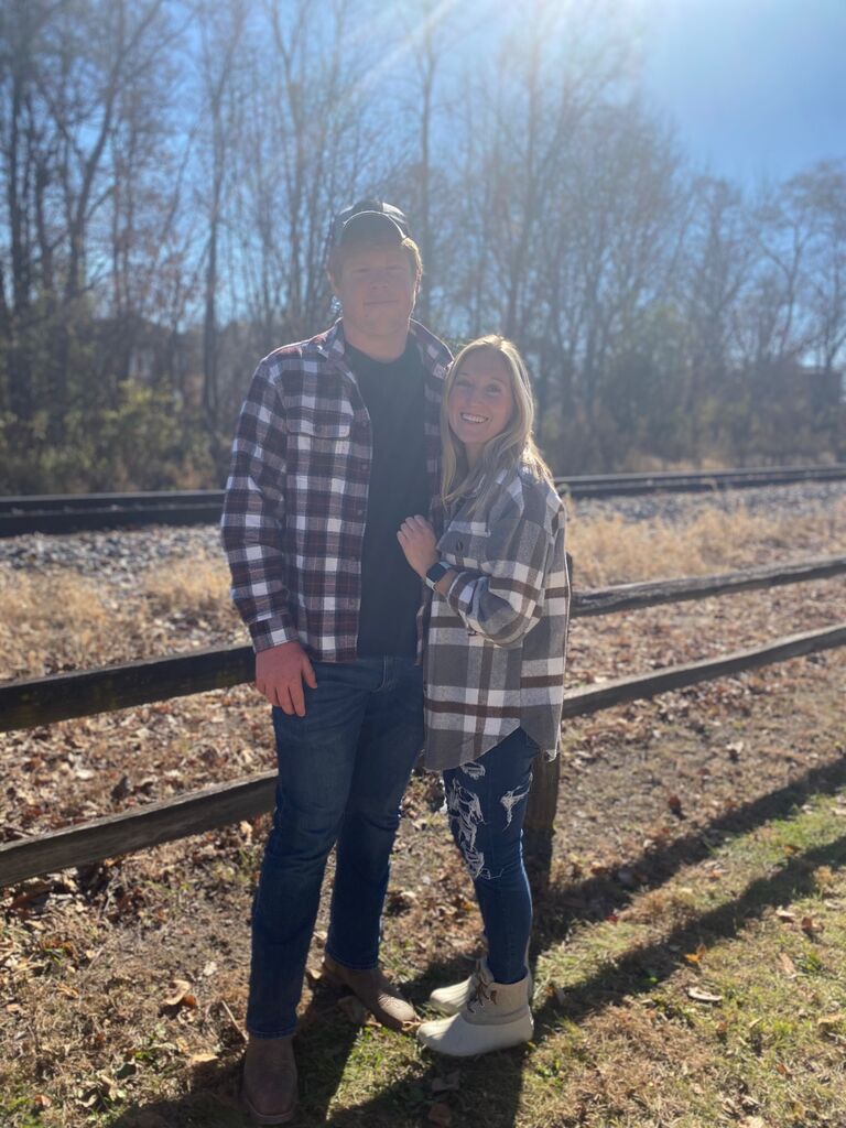 Cute fall pics together in Galena... Jonathan not happy about it 