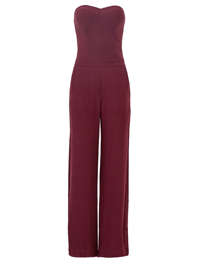 burgundy dressy jumpsuit