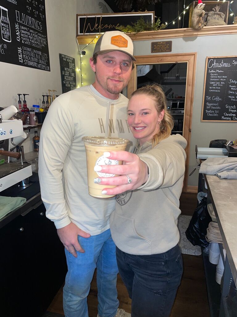 Matt asked Anna to marry him in the coffee shop on Christmas Eve night!