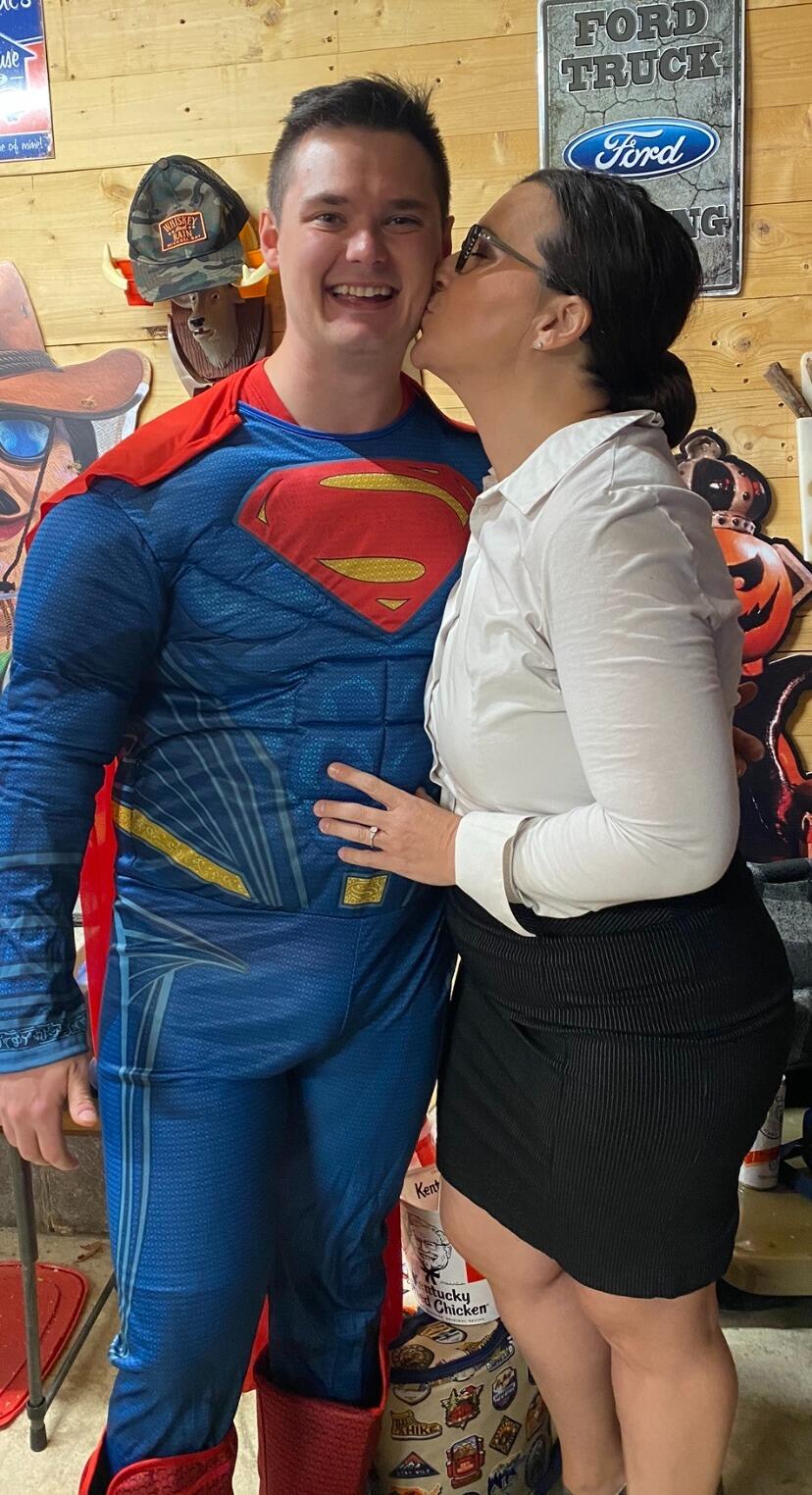 Halloween as Superman and Lois. 