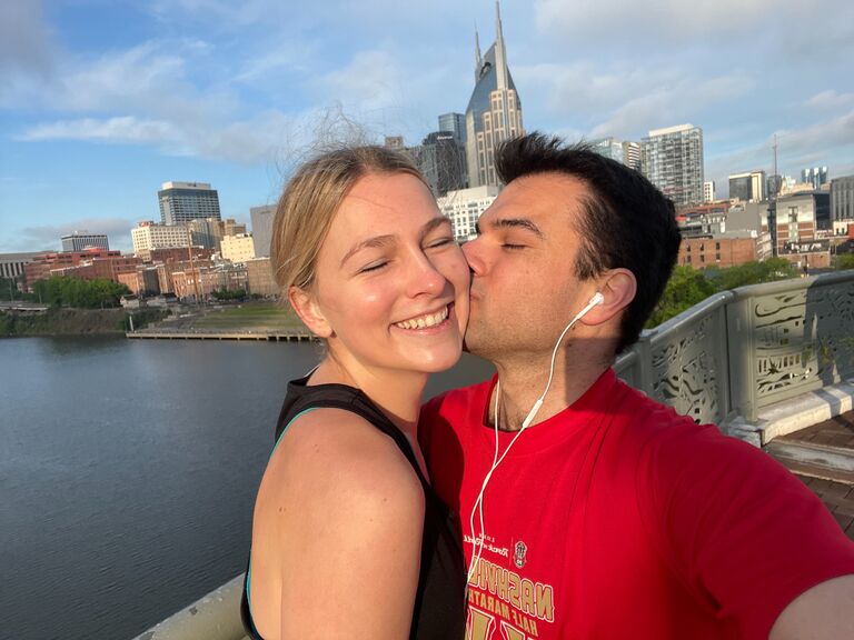 Our first half marathon together! Joel was the best encourager. :)