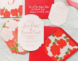Smitten On Paper red rose-themed wedding stationery