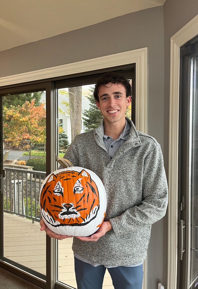 Lucas' First Pumpkin Painting Contest!
Macie has a major love for all things tradition and festive, making yearly pumpkin painting a huge competition that is taken very seriously.
Macie remembers thinking, why did this guy paint a tiger.
Lucas remembers thinking that he wanted to show his creative side, but ended with the worst looking pumpkin there.