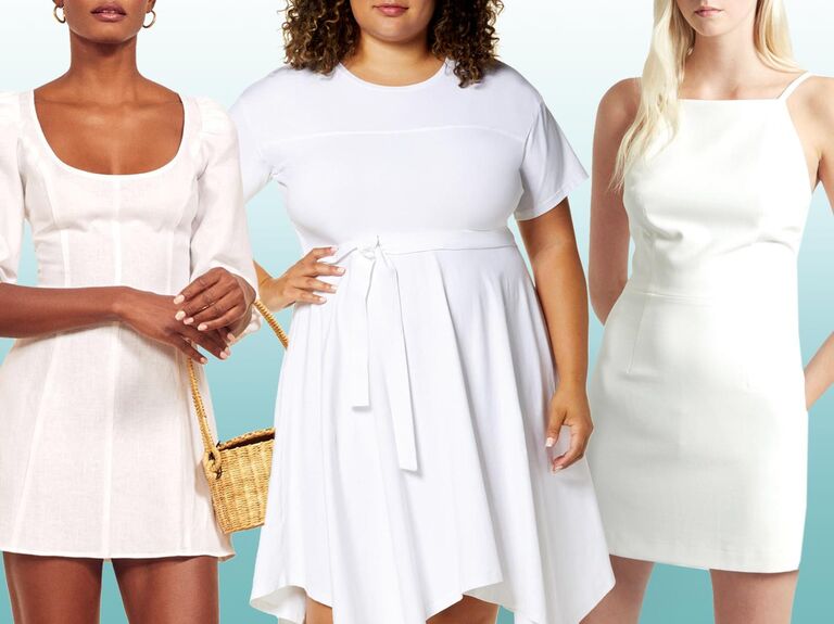 white bachelorette party dress plus size