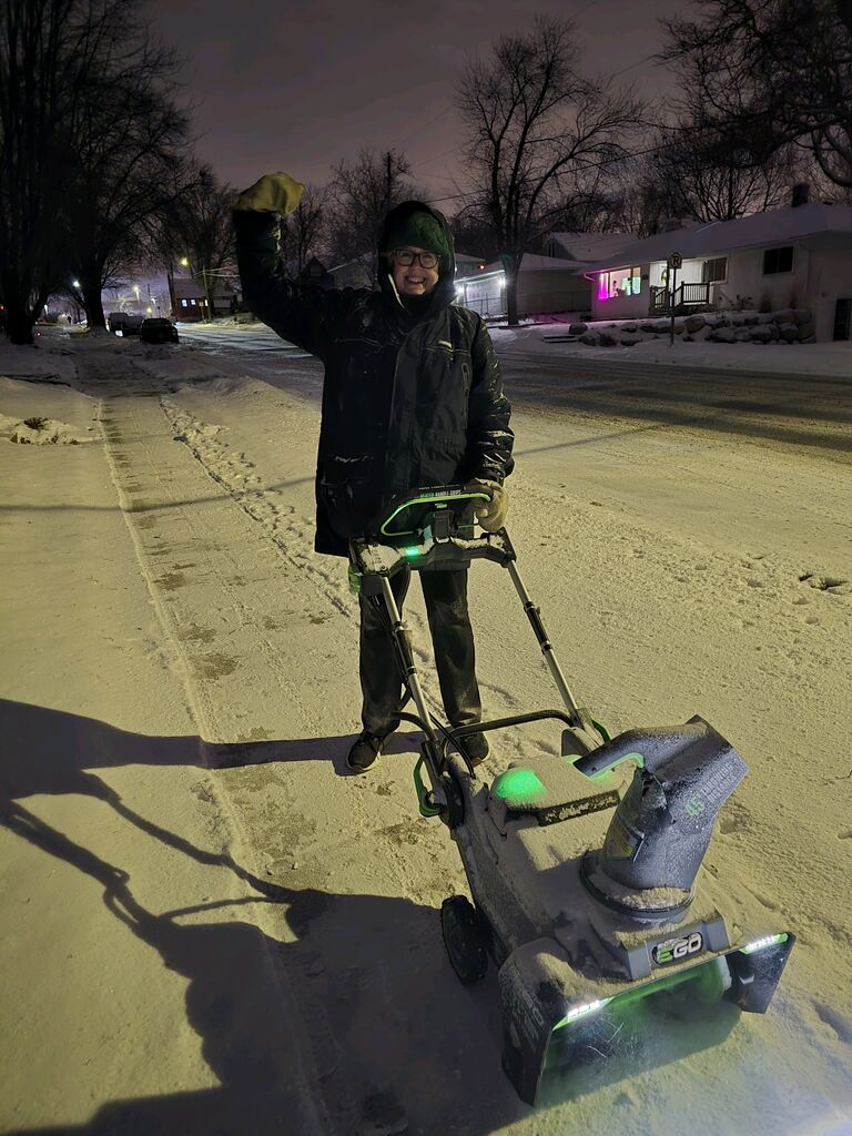 Diane's second snow blower outing.