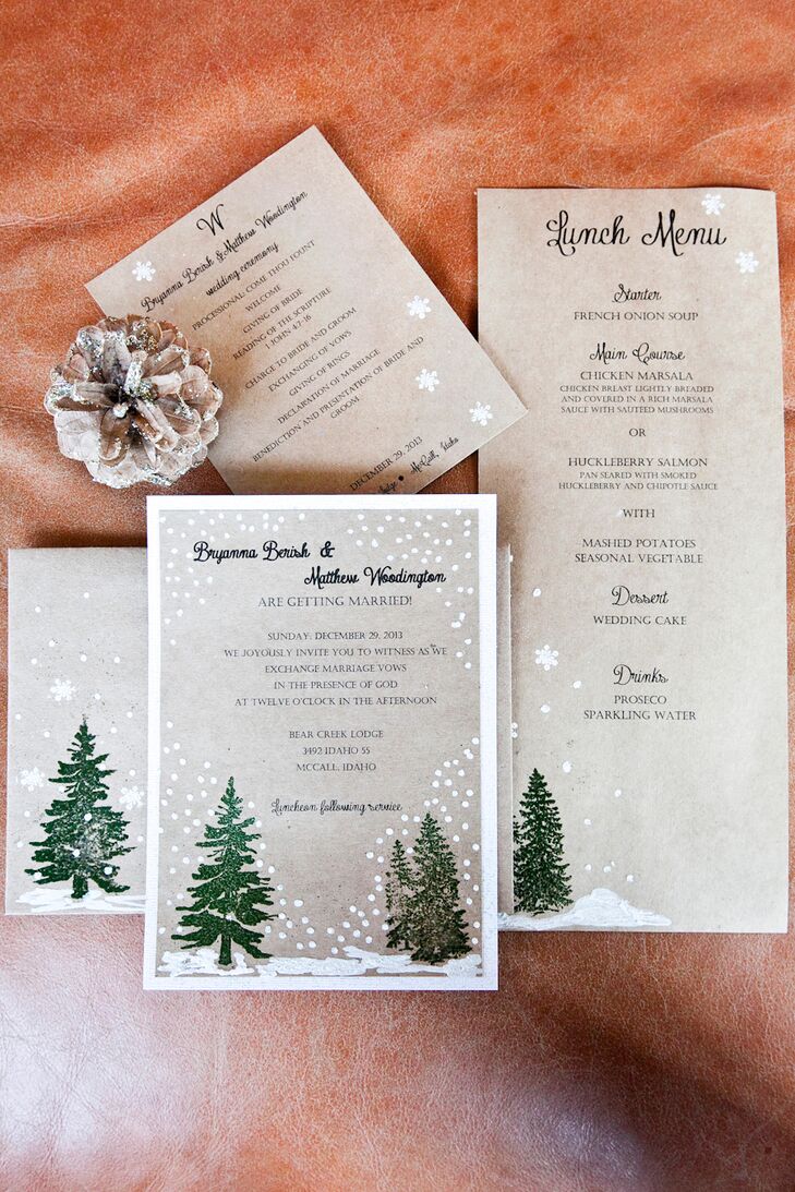 Diy Rustic Winter Inspired Invitation Suite