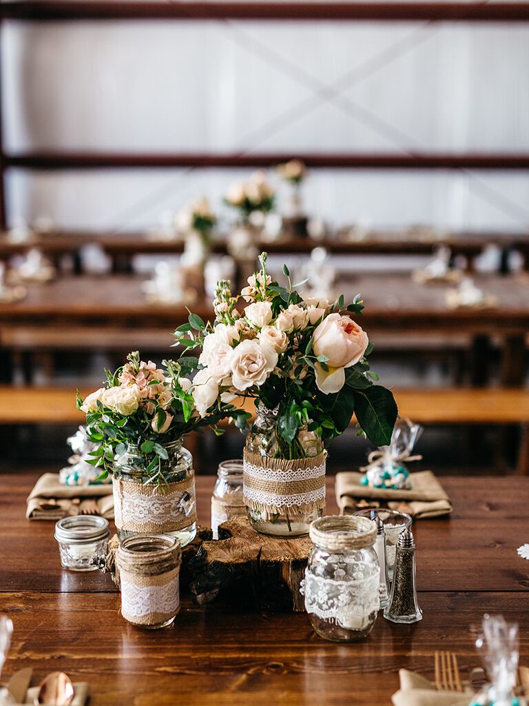 Rustic Table Arrangements For Weddings