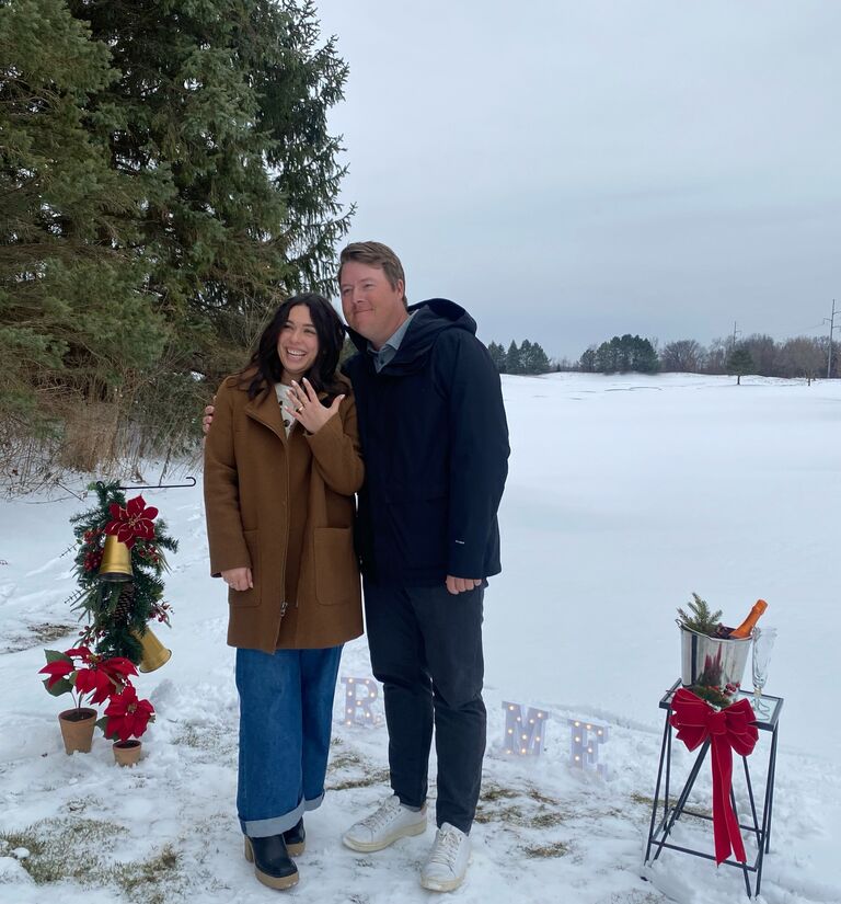 Sam pulled off the ultimate surprise and proposed where it all started--on the first tee at The Legend at Bristlecone. 