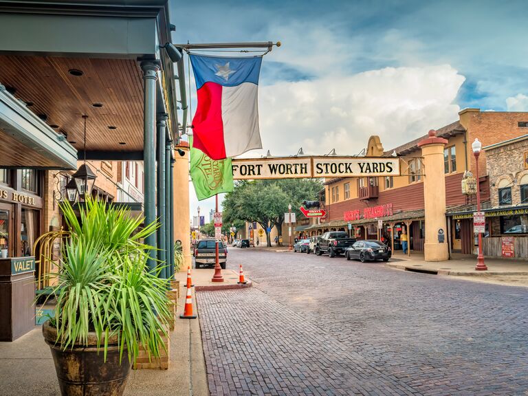 The historic district in Fort Worth, TX.