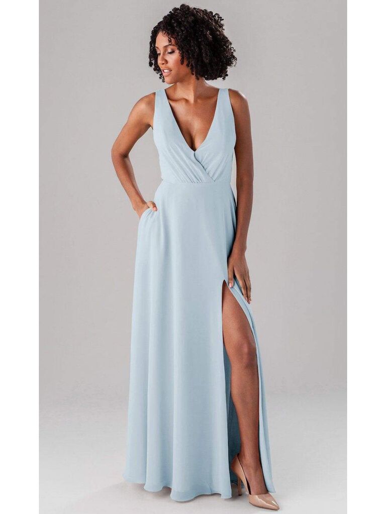 Powder Blue Maxi Dress - Chiffon Dress - Simple Bridesmaid Dress