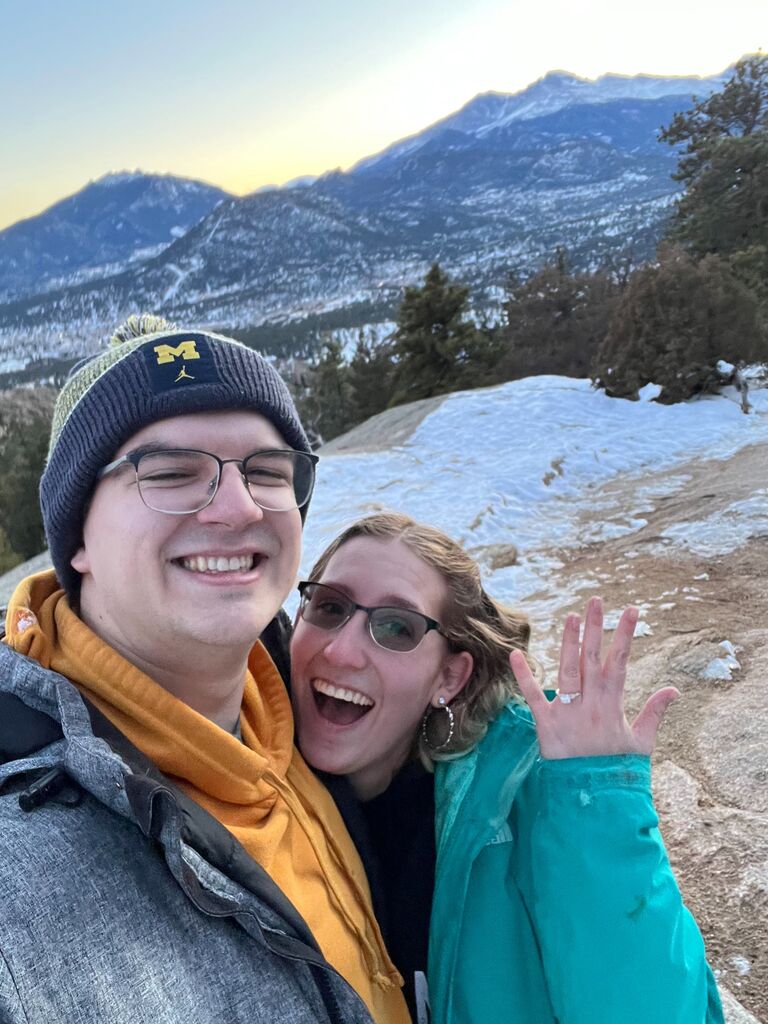 Derek proposes in Estes Park, CO- Abby said yes!