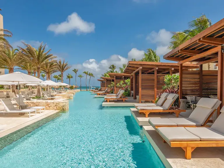 Pool and lounge area at Hyatt Regency Aruba Resort, Spa and Casino in Aruba