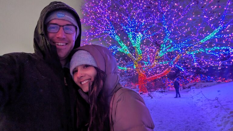 Exploring the Denver Botanic Gardens together for the first time 