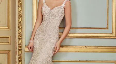 Formal Dress: 7028. Long Bridal Gown, Sweetheart Neckline, Fit N Flare