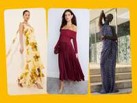 Three wedding guest dresses from rental sites