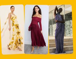 Three wedding guest dresses from rental sites
