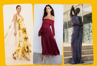 Three wedding guest dresses from rental sites