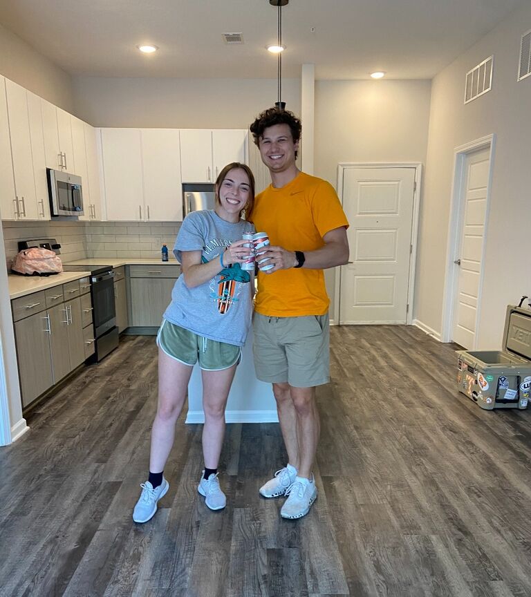 Moved into our first apartment together in Charlotte, NC