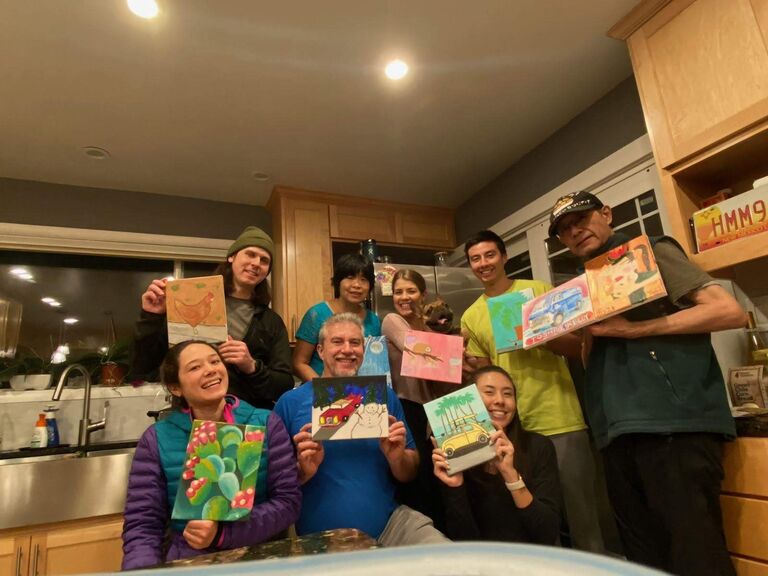 The west-coast Liners and Hiratsukas love art. Justin has gotten to join in the annual tradition of painting a Christmas masterpiece to add to Duane's collection. We hope to fill the Liner's whole house with paintings as the years go on.