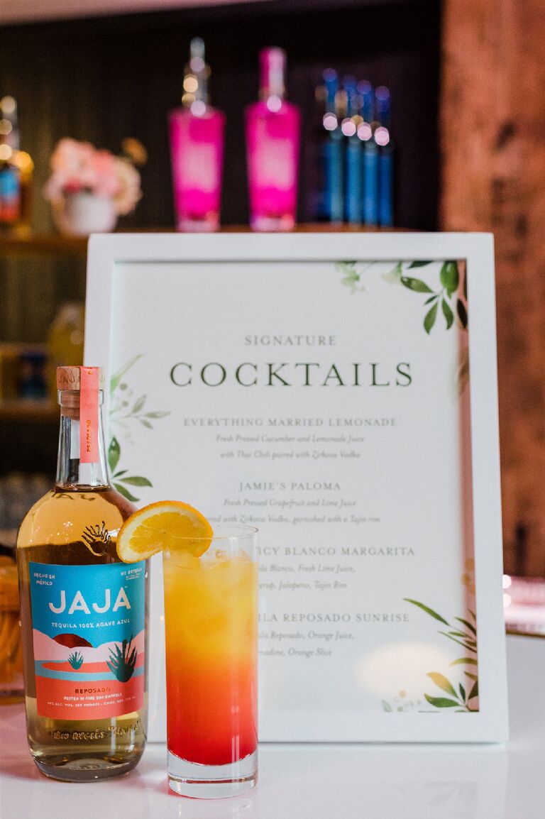 Jamie Milne's custom cocktails at her wedding reception