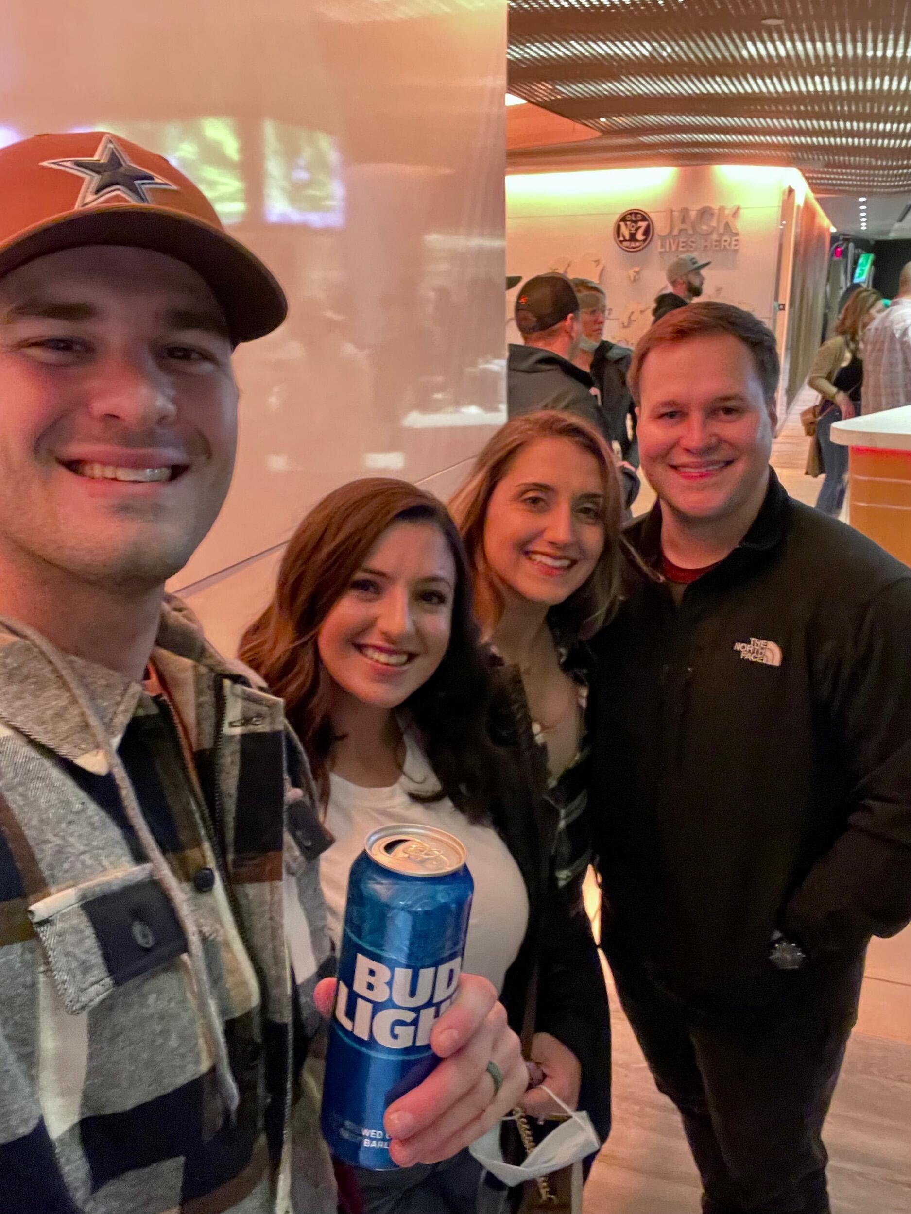 Luke Combs concert at T-Mobile Arena with two of Marisa and Nick's closest friends in Vegas, Steven and Maddie.
