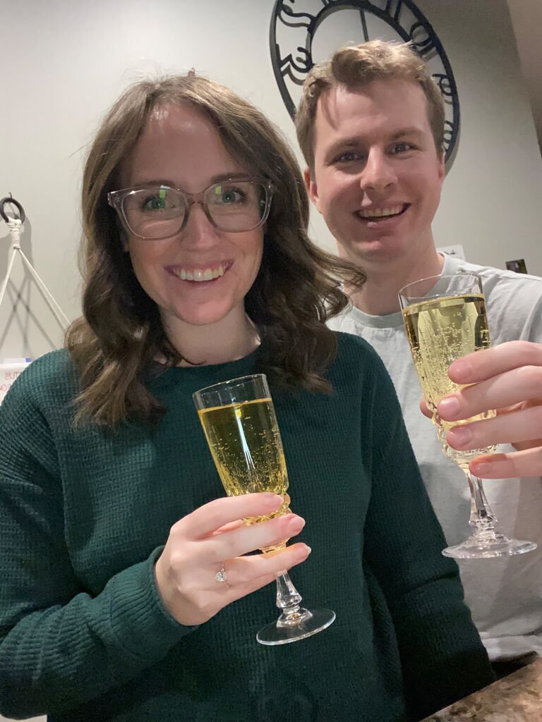 Cheers to our year! Counting down the days until we are officially Mr. & Mrs. 👰🏻‍♀️🤵🏻