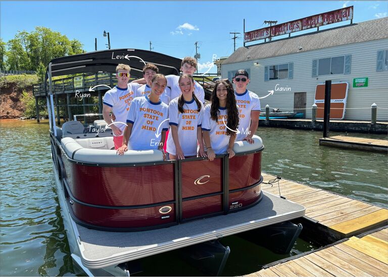 Our friend group got a pontoon boat for the day