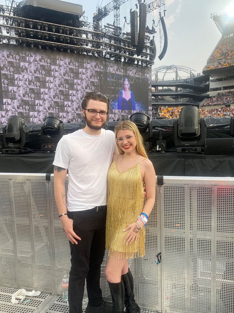We were so fortunate to go to the Eras Tour & have such amazing seats! Matt dressed as 1989 (guess the song!) & Katie dressed as Fearless. It was the best concert Katie has ever been to.