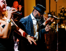 Wedding band performing on stage