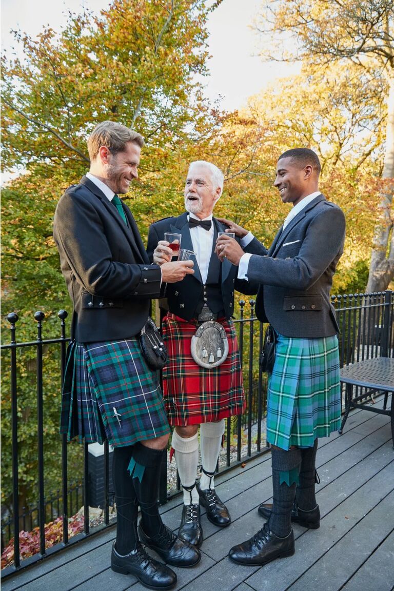 Wedding After Party- Kilts optional.

Kilts can be rented through Dunskey, and you will receive a form for an option to rent.