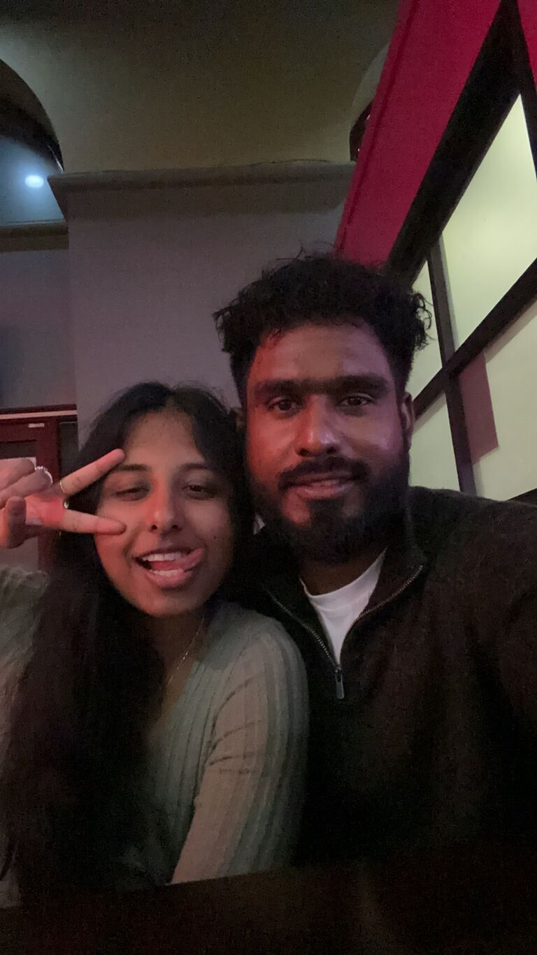 First ever Bowling together, where we realised Thulashi needed side bar to beat me. LOL 
